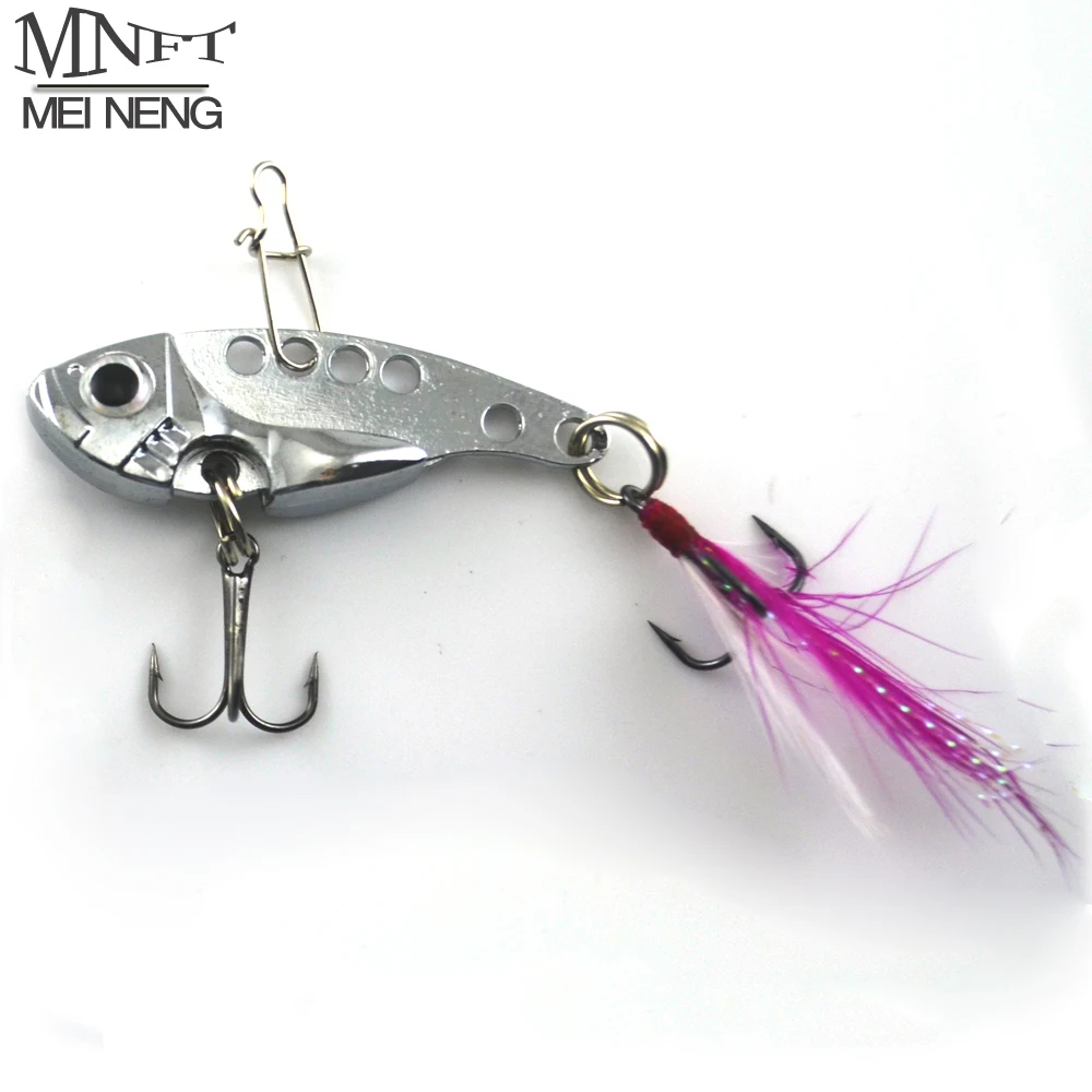 MNFT 2 PCS/Pack VIB 7.5G Zinc Alloy Hard Fishing Road Sub Lure VIB Bait with Treble 2 Hooks Silver & Golden Colors Options