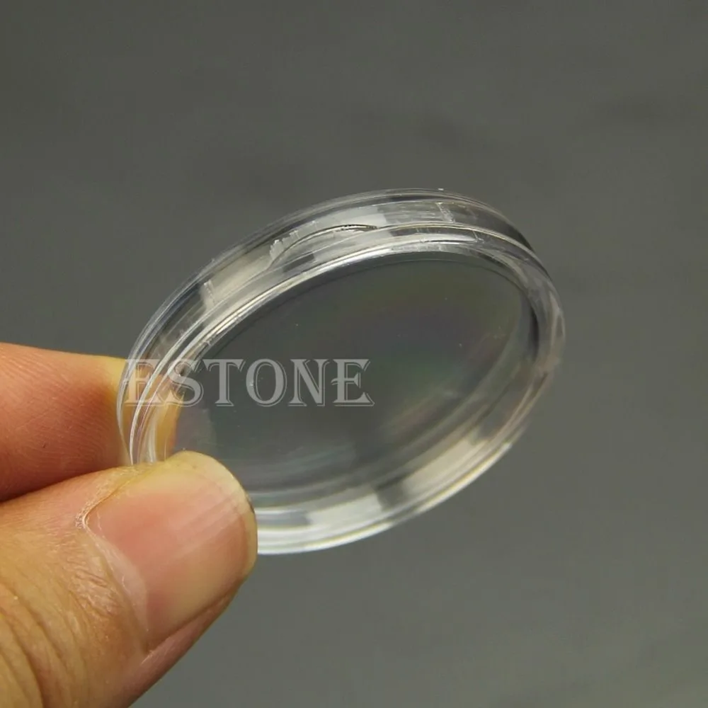 

10 PCS Applied Clear Round Cases Coin Storage Capsules Holder Round Plastic 28mm