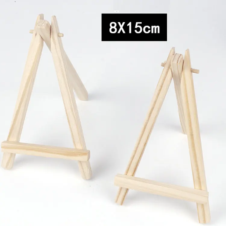 1 PZ/LOTTO. In Legno del basamento In Legno A-frame.wood supporto della foto orologio basamento del Telefono forniture di Scuola Materna materiale Mestiere articoli Per La Casa