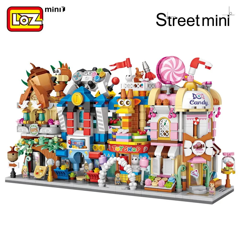 Loz Mini Bricks City View Scène Mini Street Model Bouwsteenspeelgoed Gaming Kamer Candy Shop Speelgoed Winkel Architectuur Kinderen diy