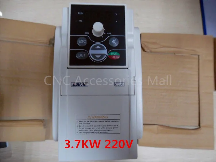 Original VFD Inverter 3.7KW AC220V E300 Series CNC Router Frequency Inverter for spindle, E300-2S0037L