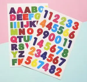 

Color digital sticker label letter English sticker children's sticker number sticker 0-9 a-z 40pieces