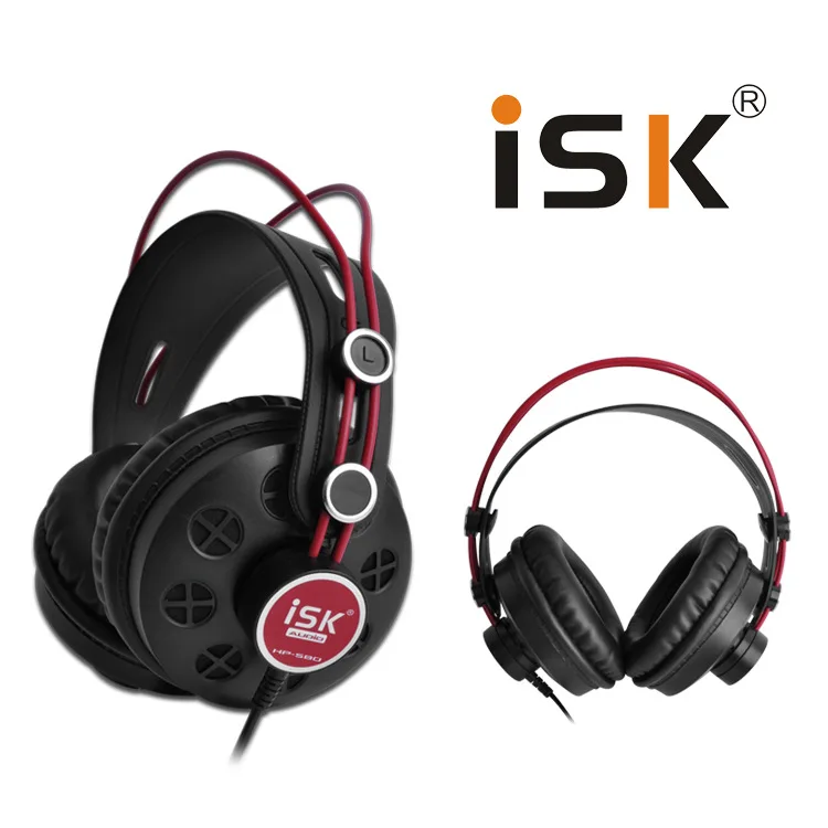 

New ISK HP-580 Original Headphone Semi-open Dynamic Stereo Monitoring Earphone DJ Headset Noise Cancelling Headphone Auriculares