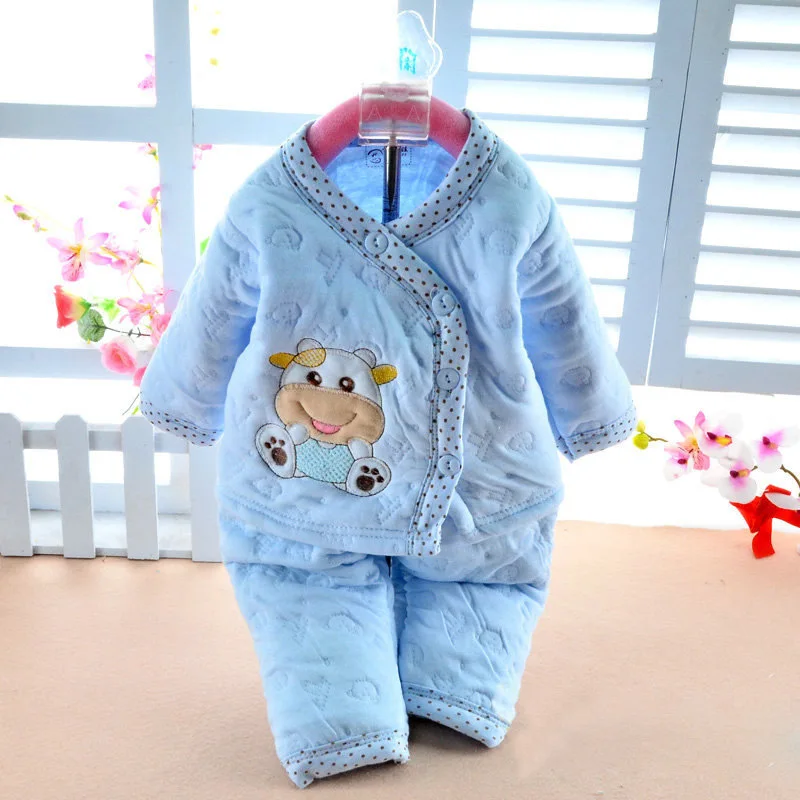 

New Baby Boys Girls Suits Warm Winter Suit Children Cartoon baby Sets baby underwear