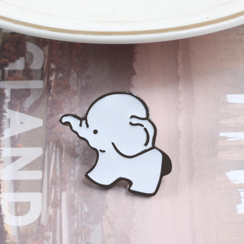Fashion Creative Cartoon Elephant Brooch Pin Metal Cute  Animal Cowboy Hat Badge Boy Girl Brooches Pins For Women Child Gifts