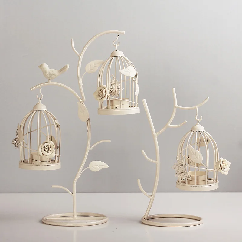 

Europe Style Iron Birdcage Candle Holder Creative Candlestick Romantic Dinner Home Wedding Decoration candle holders Lantern