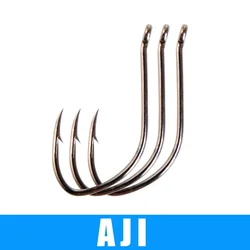 1-3packs 21-30pcs AJI High Carbon Steel Fishing Hook Set Catfish Ringed Single Carp Hook 2-14# Barbed Carp Fishhook With Eye