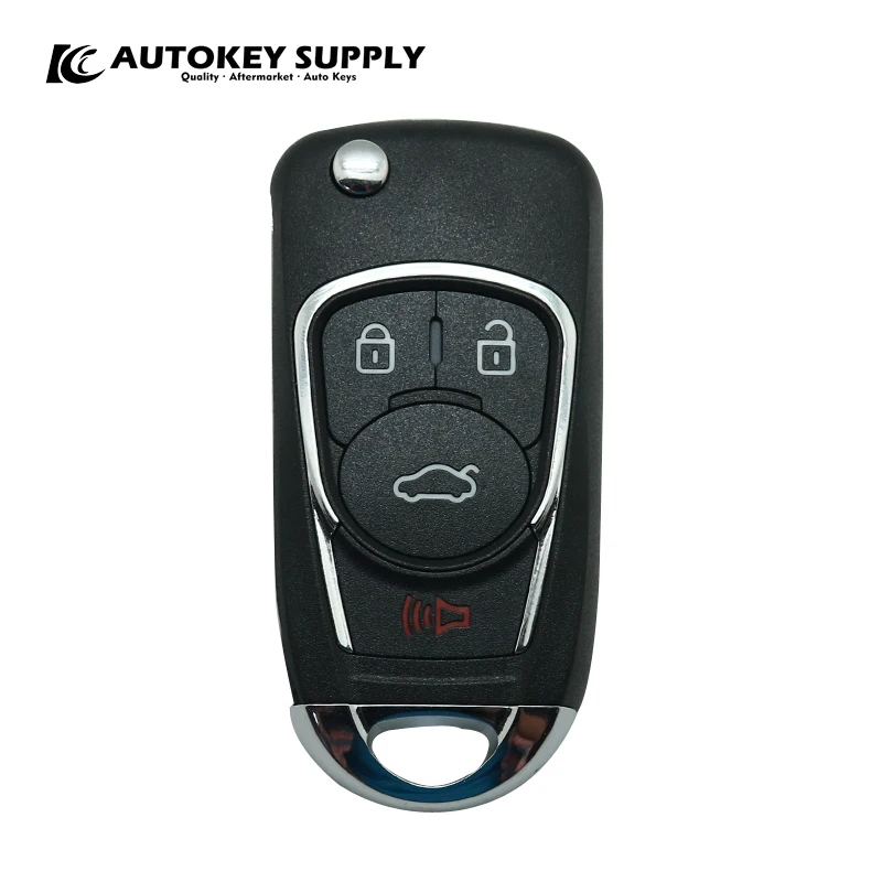 Autokeysupply AKFTFC404 4 Buttons Remote Key Ask 433Mhz (Fixed Code Copying) Apply For Chevrolet