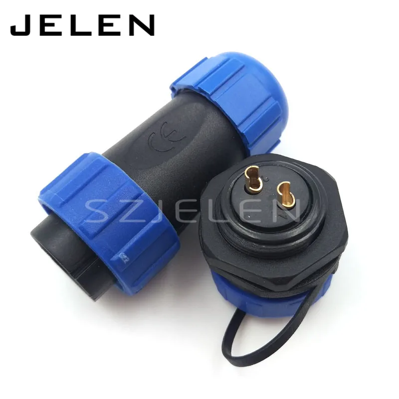 SP21 Plastic connector waterproof Aviation Connector 2 pin Plug socket, Rated current 30A, Rated voltage500V , IP68