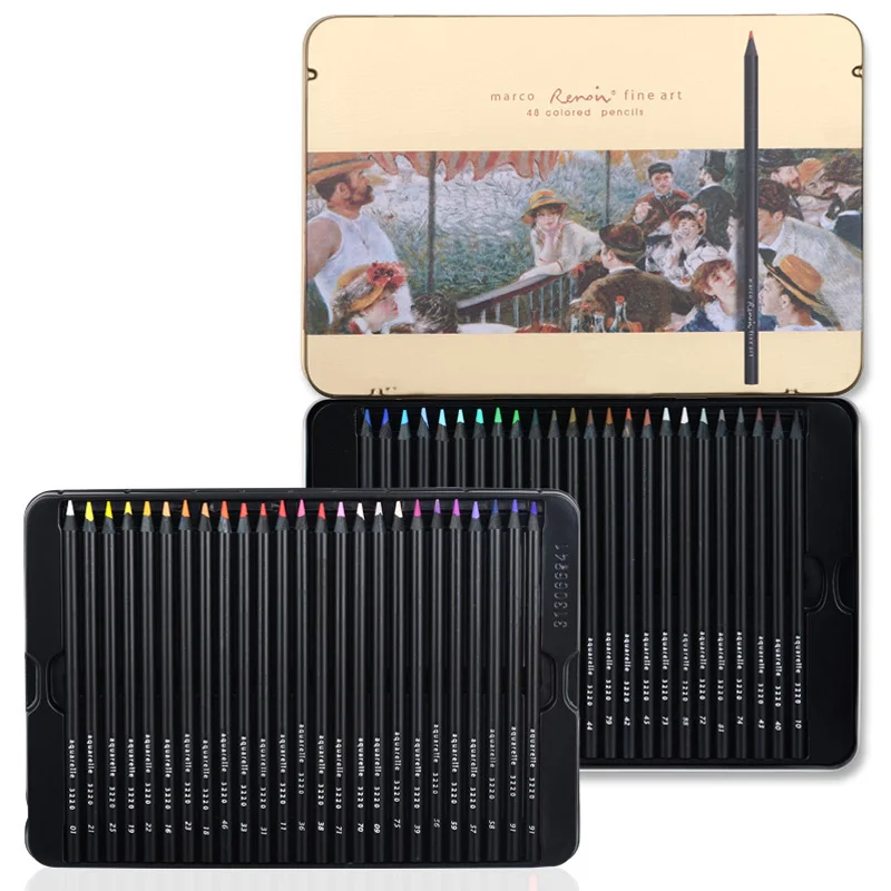 scribble scribble pen MARCO 3200 black wood color pencil professional art 48 color oil color lead tin.