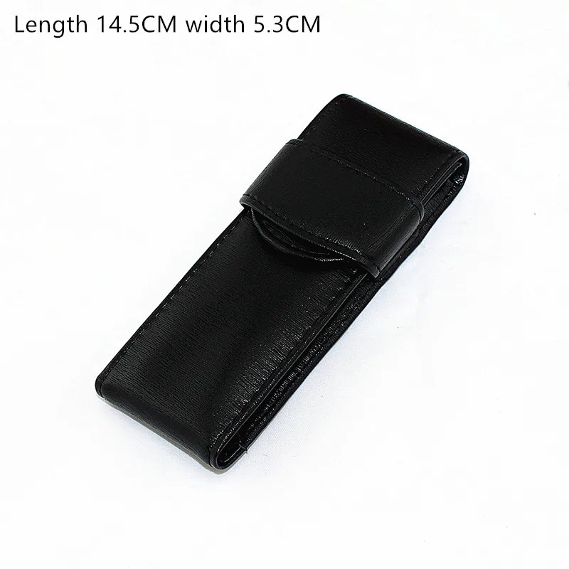 Genuine High Quality Leather Fountain Pen Case / Bag for 2 Pens - Black Pen Holder / Pouch