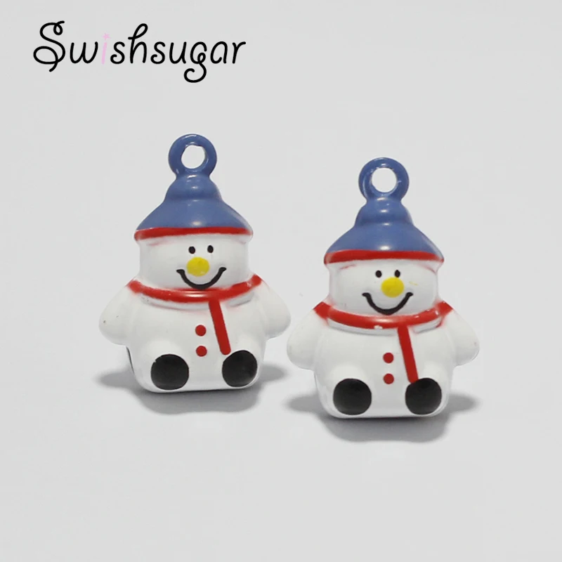 

Enamel Copper Snowman Cartoon Jingle Bell Charms For Festival Party Birthday Christmas Home Decoration