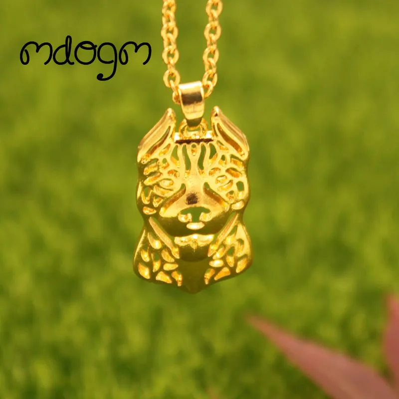 Cute American Pitbull Necklace Dog Animal Pendant Gold Silver Plated Jewelry For Women Female Girls Kids Ladies AKC N058