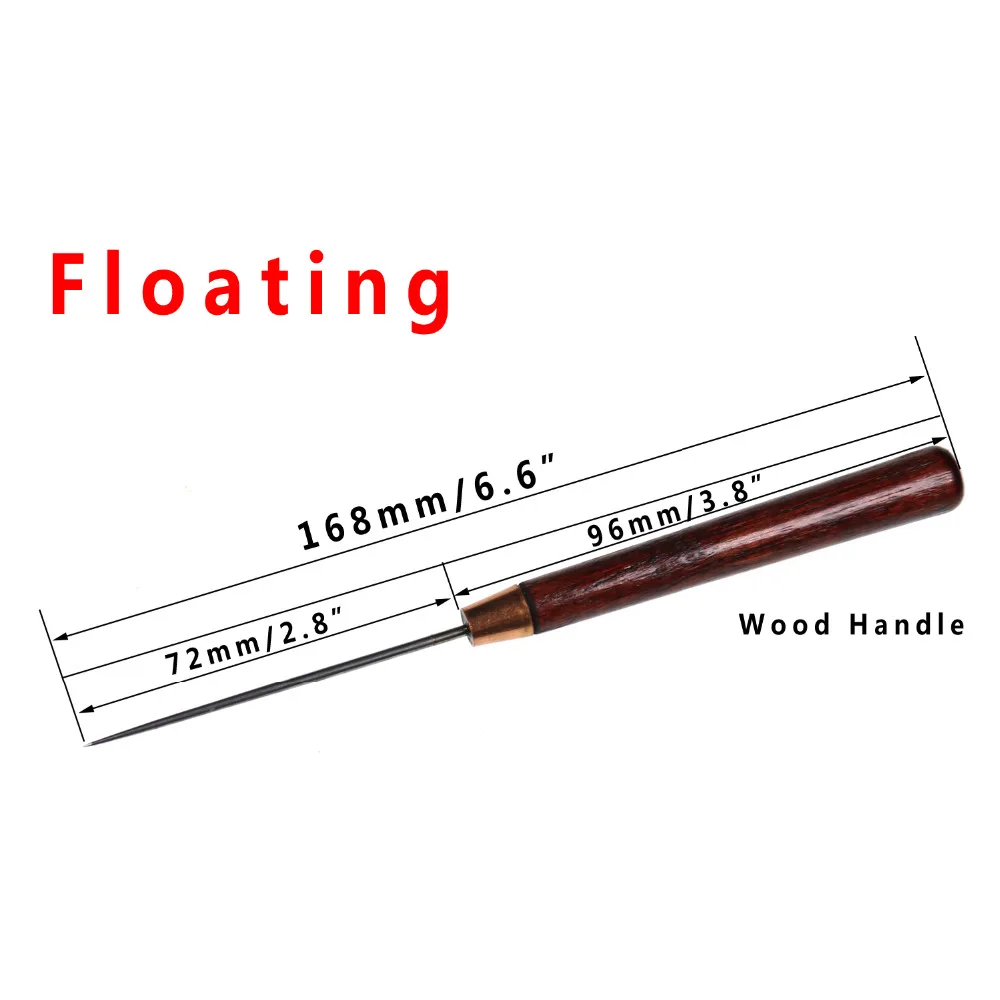 2PCS Carp Fishing Rigging Needle Drilling Tools Fly Tying Bodkin Glue Applying Hook Eye Cleaner  Wood Handle Floating