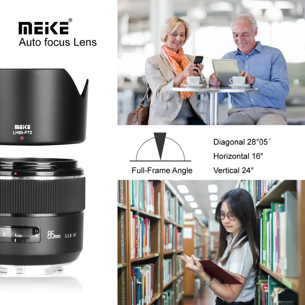 Meike 85mm F1.8 Full Frame Auto Focus Portrait Prime Lens for Canon EOS EF Mount Digital SLR Cameras 1300D 600D