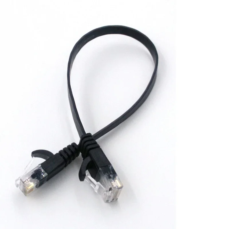 Czysty drut miedziany CAT6 płaski UTP kabel sieciowy Ethernet RJ45 kabel sieciowy LAN czarny/biały/niebieski color-15cm
