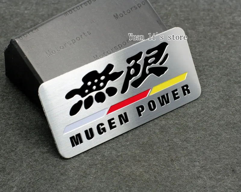 1 Pcs ALUMINUM ALLOY METAL MUGEN POWER CAR BODY EMBLEMS BADGE STICKER DECORATION 90*42mm  Car Styling