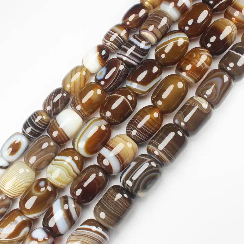 column 10x14mm,15x20mm Botswana Agates Persia Sardonyx onyx Coffe stripe Natural stone drum DIY Loose Beads 15\