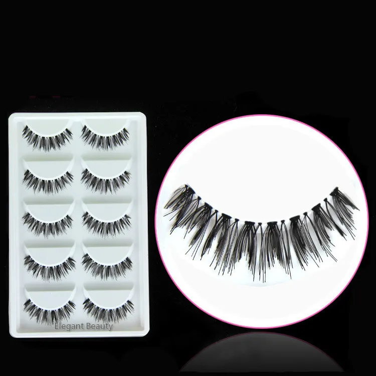 

Wholesale New Eyelash Natural Long Winged False Eyelashes W-4# Transparent Plastic Full Strip Lashes 500pairs/lot free shipping