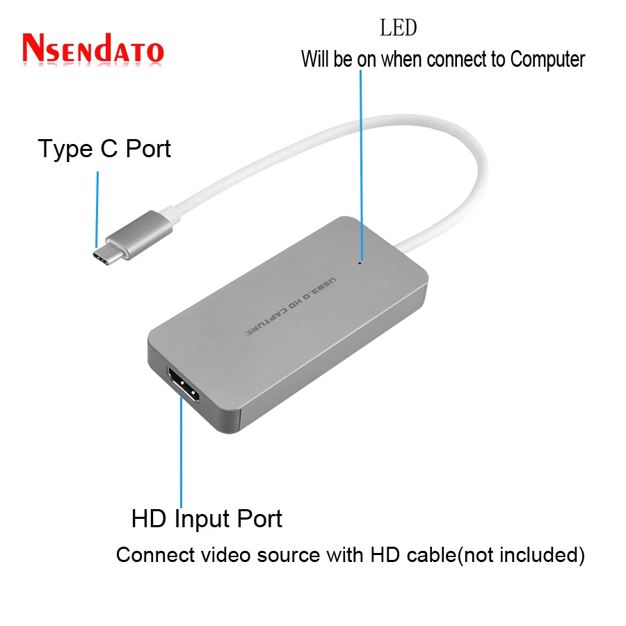 

TYPE C USB 3.0 TO HDMI HD Video Capture Card Video Game Recorder 1080P 60fps Live Sreaming Converter for XBOX One PS3 PS4 WIIU