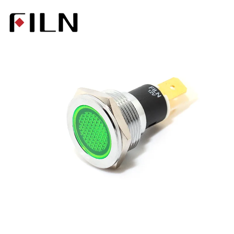 12V 24V 110V 220v 19mm red blue green white led Metal Indicator pilot Signal light lamp