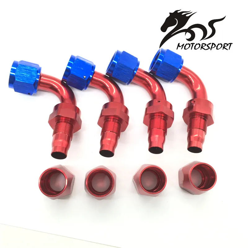 AN10-90 90 Degree Aluminum Oil Cooler Hose Fitting Swivel Hose End Fitting Adapter Oil Fuel Line