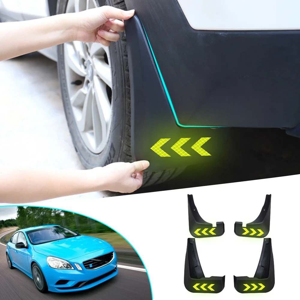 

Car Fender Mud Flaps For VOLVO S60 2010 2012 2013 2014 2015 2016 Reflective Warning Splash Guards Mudguards Mudflaps Accessories