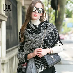 Winter luxury Brand Plaid Cashmere Women Oversized Blanket Scarf Wrap Warm Wool Scarf Women Pashmina Shawls and Scarves 2017