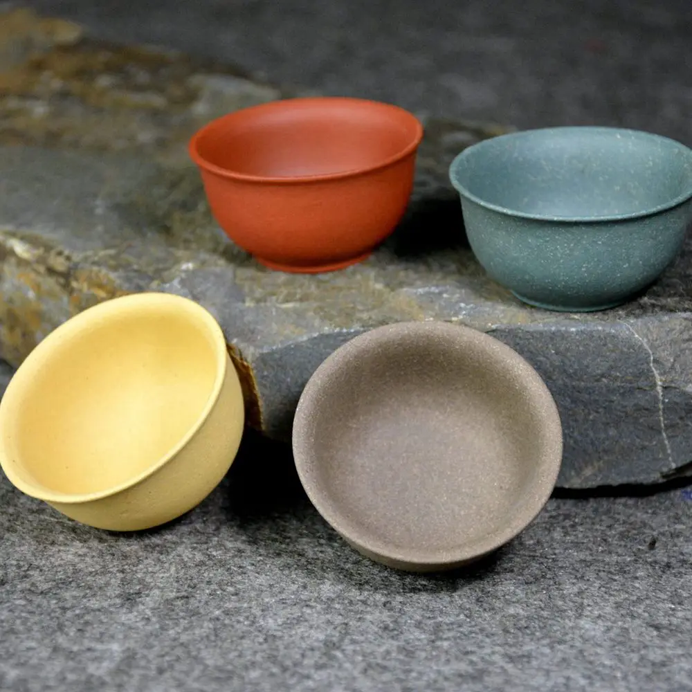

4 pcs/lot Different Color of Clay YiXing Purple Clay Small Cup Chinese Kungfu Tea Cup Teacup cup for tea