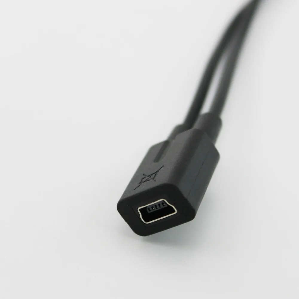1pc Mini USB 2.0 Female To Dual 2x Male Splitter Y Extension Charger Adapter Cable Cord 30cm