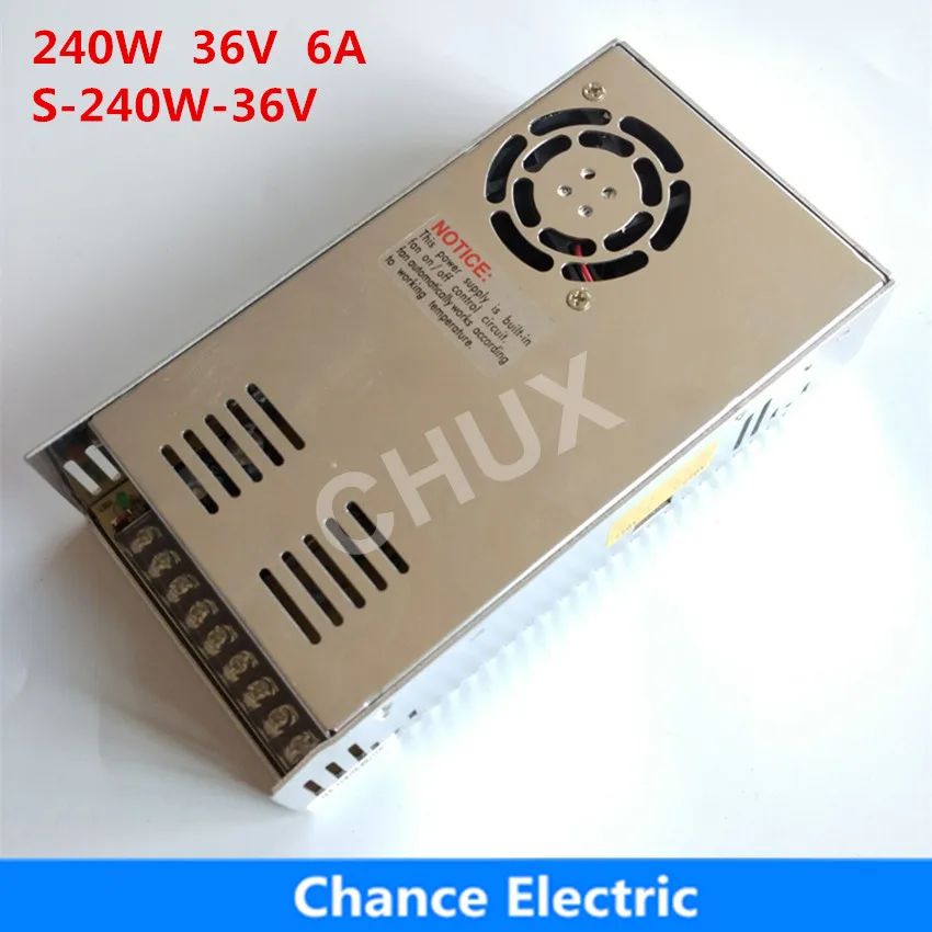 CHUX 36 Volt 240w 110v 220v Ac To 36v Dc 6a 240w Single Output For Led Strip Switching Power Supply