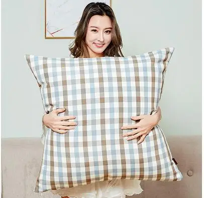 Square oversized strips/grid pattern cushion cover pillowcase