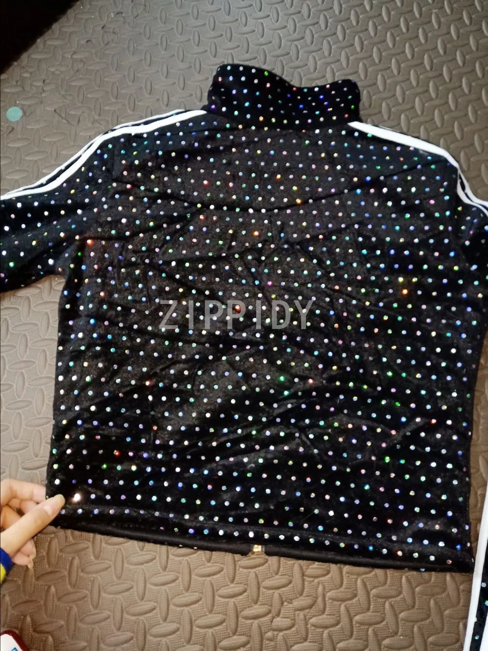 วันเกิดฉลองไนท์คลับนักร้องหญิง Leggings Dance แสดงชุด Sparkly Multicolor Sequins บอดี้สูท 2 สไตล์