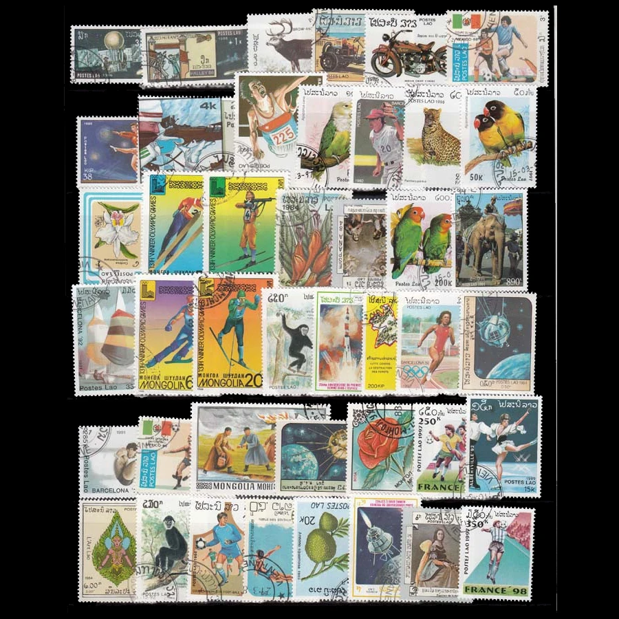 500 / 950 PCS/Lot All Different  Postage Stamps With Post mark  For Collection From over World