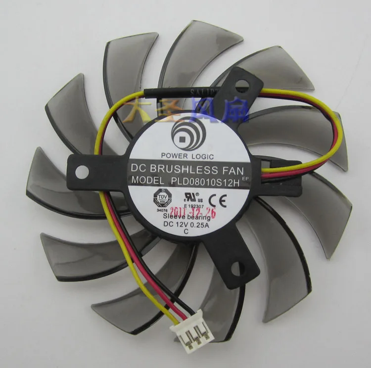 

New Original for Gigabyte Graphics card cooling fan PLD08010S12H 12V 0.25A Diameter 74MM pitch 39MM 3 Lines