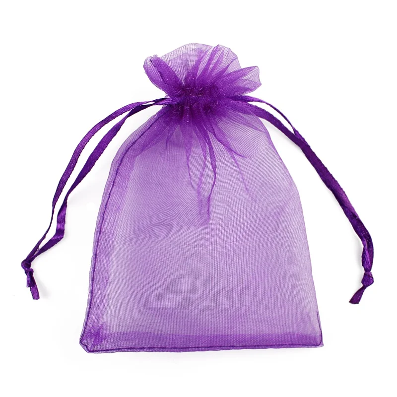 50 pçs/lote 7x9x12 10x15 13x18cm organza sacos de jóias saco festa de casamento decoração drawable sacos bolsas de presente malotes embalagem de