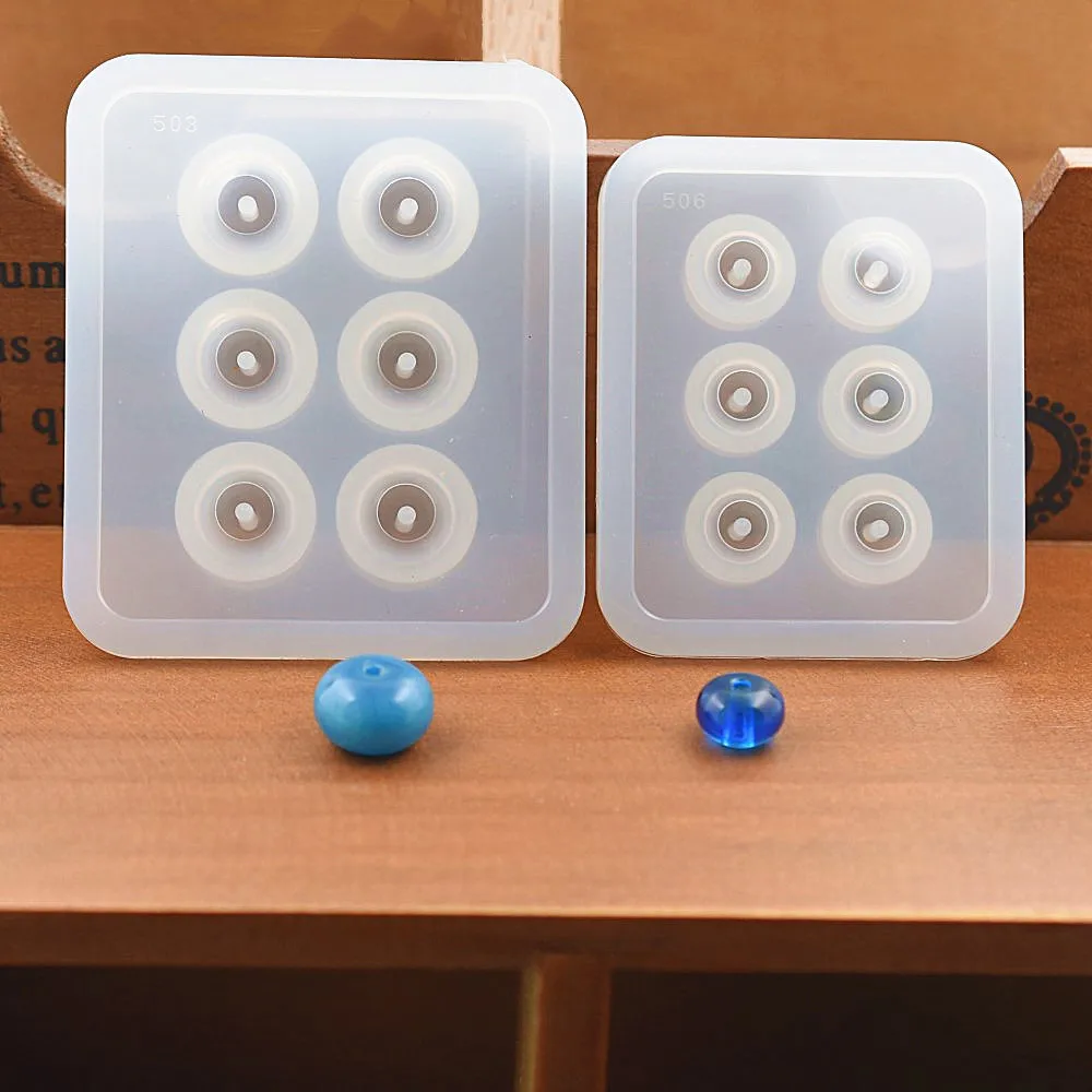 Silicone Mold 9mm 12mm 16mm Cube Oval  beads with hole 6 compartment epoxy Resin Silicone Mould handmade Craft Jewelry Making