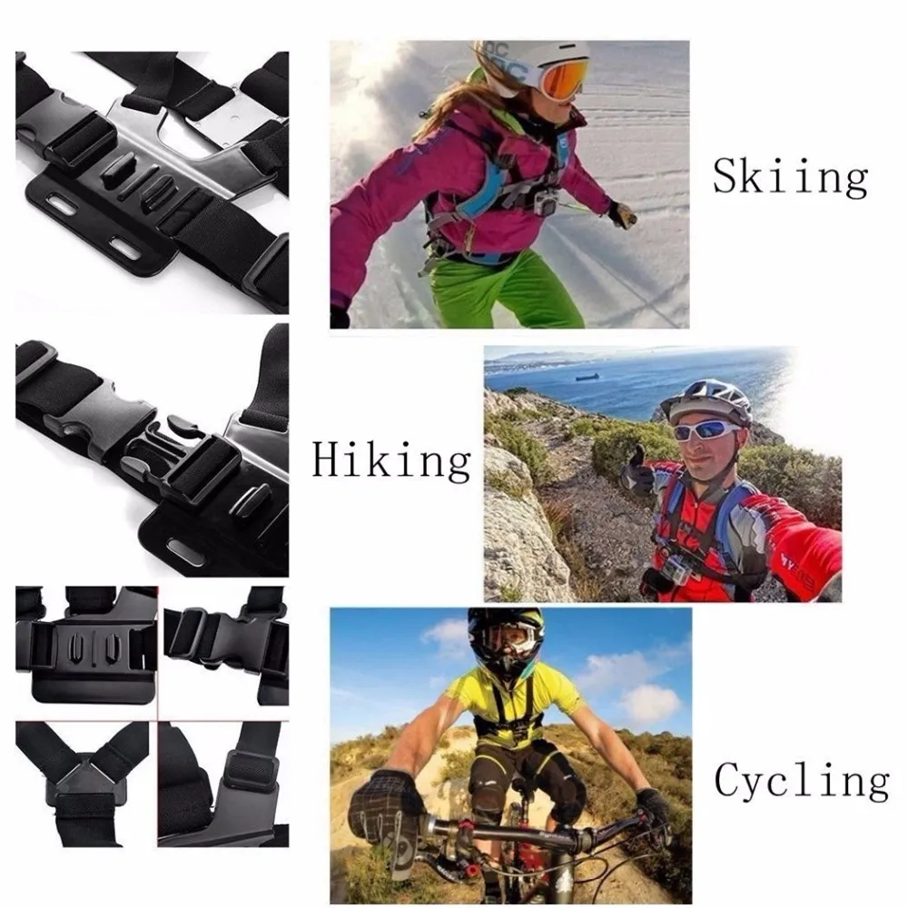 GoPro Accessories Adjustable Chest Mount Harness Chest Strap Belt for GoPro HD Hero6 5 4 3+ 3 1 2 SJ4000 SJ5000 Sport Camera