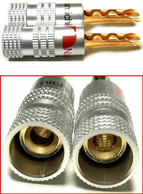 Aluminum shell Gilt Banana Plugs Screw FOR Binding Post Amplifiers Speaker