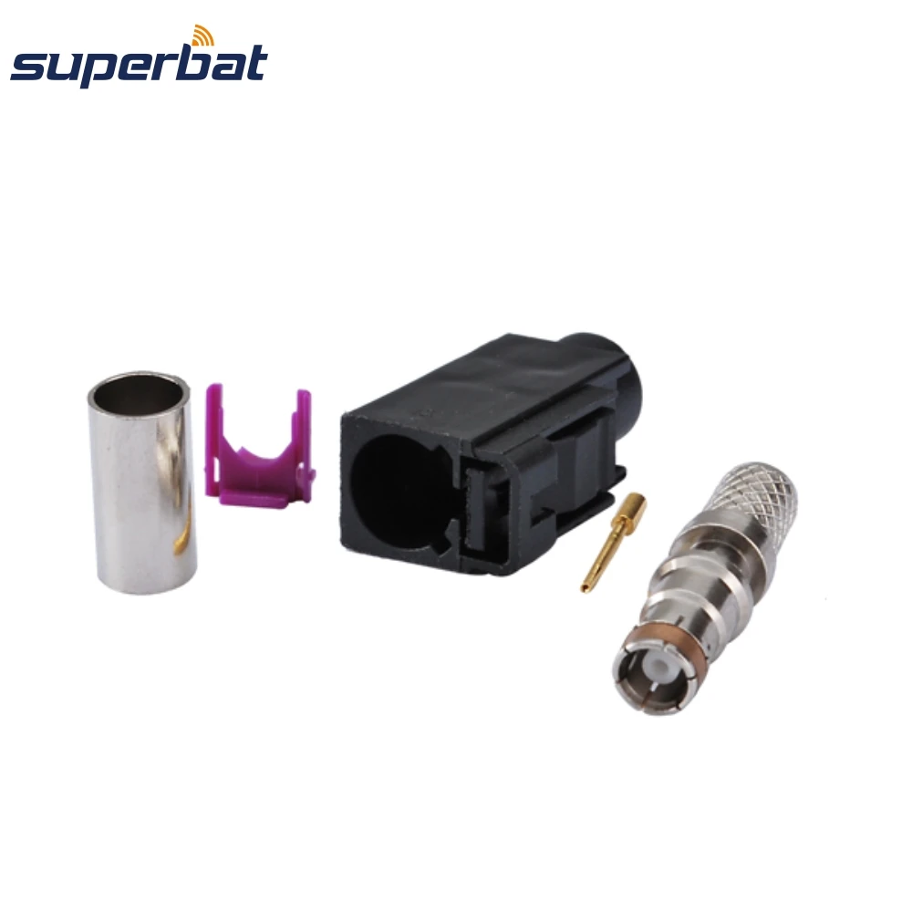 Superbat 10pcs Fakra Crimp Female Apply to Radio Without Phantom Supply for Cable LMR195,RG58,RG142,RG400