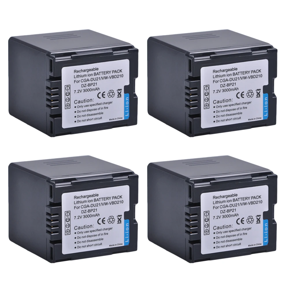 

4X 3000mAh CGA-DU21 CGA DU21 Battery for PANASONIC CGR-DU06 DU07 NV-GS10 CGA-DU12 CGA-DU14 CGA-DU21 GS100K GS17E PV-GS65