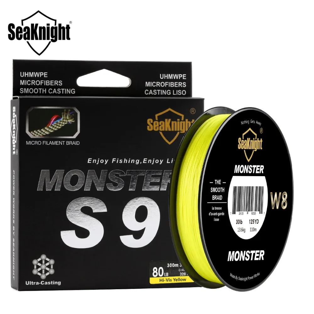 

SeaKnight Monster/Manster S9 300M 9 Strand PE Fishing Line20 30 40 80 100LB Reverse Spiral Tech Multifilament Strong FishingLine