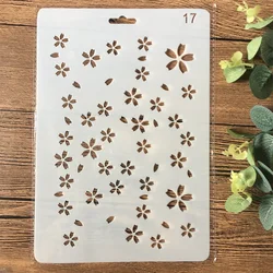 26cm ameixa flores diy artesanato estênceis em camadas pintura scrapbooking carimbar em relevo álbum modelo de cartão de papel