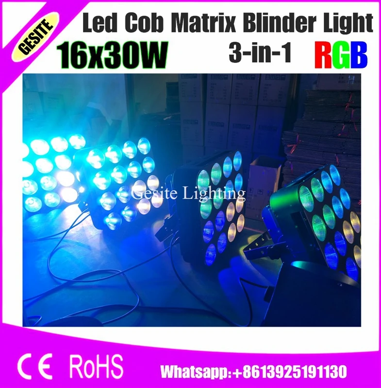 

2pcs/lot 16*30W RGB 3IN1 COB DMX Led Matrix 4X4 Bliner Stage Light Good DJ