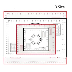 3 Size Silicone Baking Mat for Oven Scale Rolling Dough Mat Baking Rolling Fondant Pastry Mat Non-stick Bakeware Cooking Tools