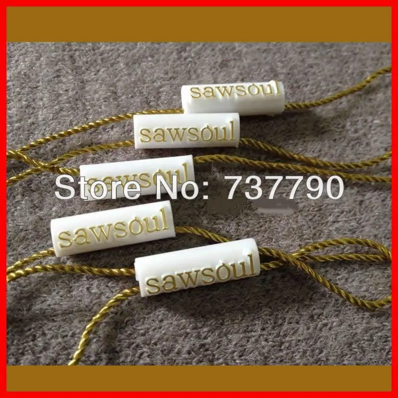 Plastic Seal Hang Tag with String, Custom Printed Clothes