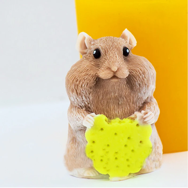 Cute Hamster Mold Food Grade Mould Mold Silicones Mold Mould Silicone Soaps Molds Aroma Stone For Soap Animal PRZY 54125