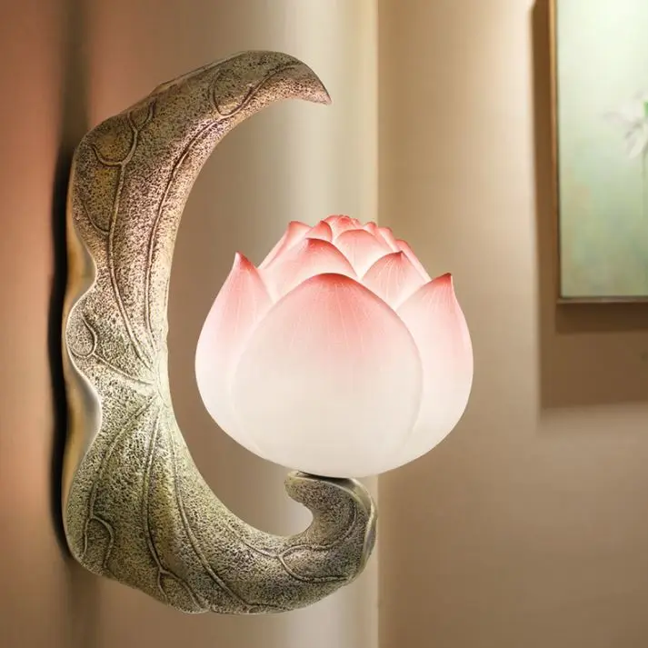 

Creative wall lamp study background wall corridor aisle garden balcony decoration bedside stairs lotus led wall lamp