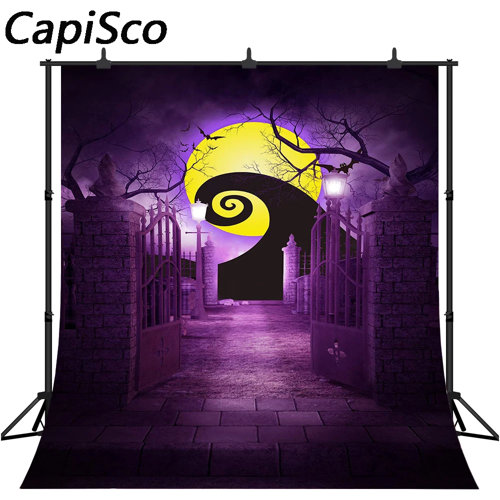 Capisco Halloween Backdrop Pumpkin Jack Theme Photo Studio Photography Background Nightmare Before Party Decor Shoot Props