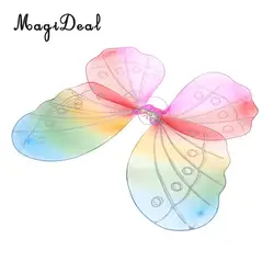 Girls Fairy Butterfly Wing Rainbow Children Birthday Party Fancy Dress Up